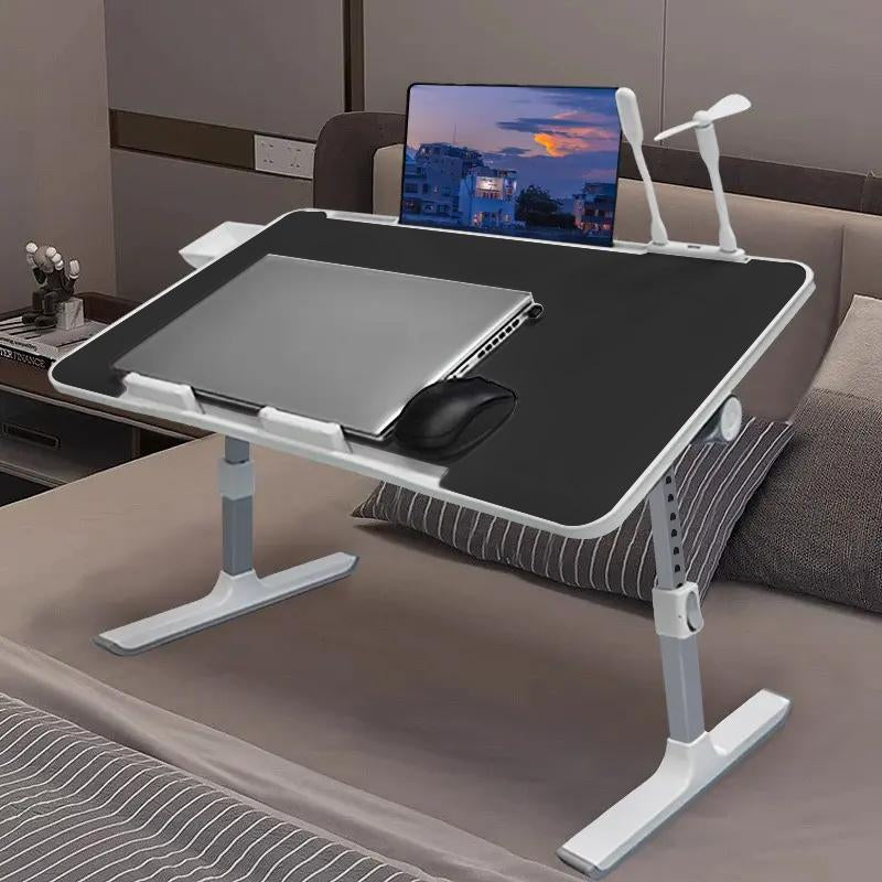 Laptop Bed Desk – Adjustable Angle, Foldable Design with USB Port, Phone Slot, Storage Drawer & Carry Handle – Ideal for Students & Professionals – Perfect for Dorms, Beds & Home Office Use