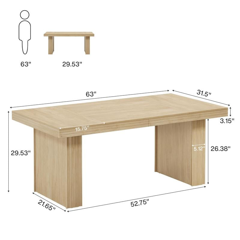 Tribesigns Executive Desk 63", Large Office Computer Desk with Heavy-Duty Legs & Thickened Desktop, Elegant Workstation for Study & Conference
