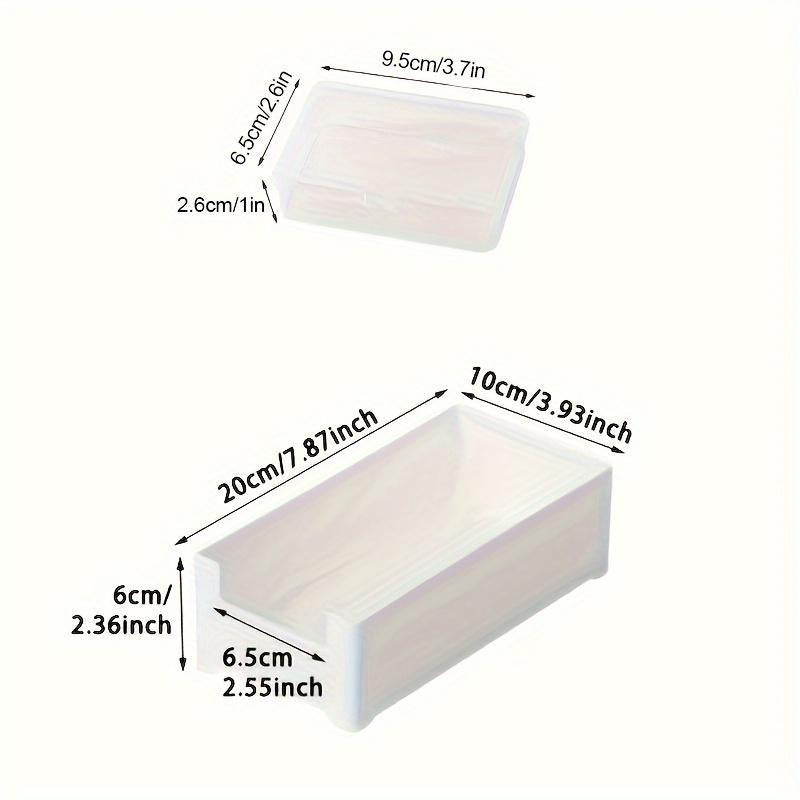 Desktop Charging Cable Management Box, 1 Set Including 7 Small Clear Boxes & 1 Large White Box, Desk Organizer for Home & Office, Stationary Organizer Holder